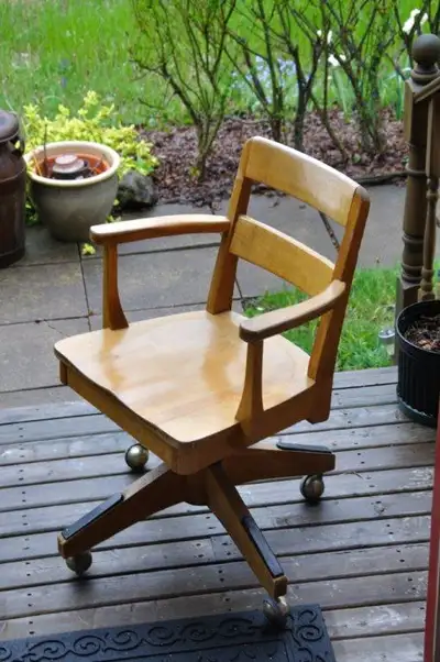 wooden banker's chair