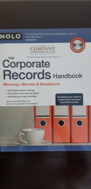 NOLO The Corporate Records Handbook in Non-fiction in Markham / York Region