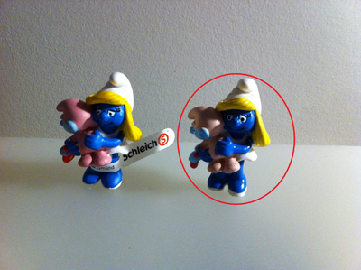Smurfs - Vintage 1983 Mother Smurfette Holding Baby (Crepe), View more