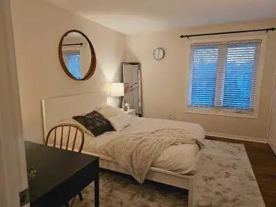 Available April 1st for female student or working- Furnished bedroom with an extra large deep closet...