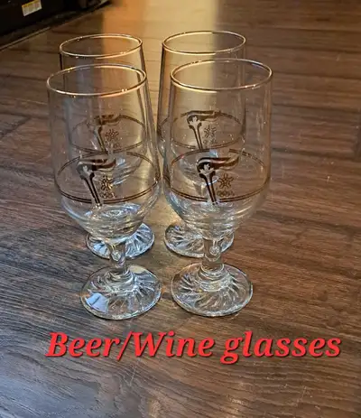 NEW 1988 Olympic Glasses 22k trim~Pilsner/Wine/Champagne/Beer, View more