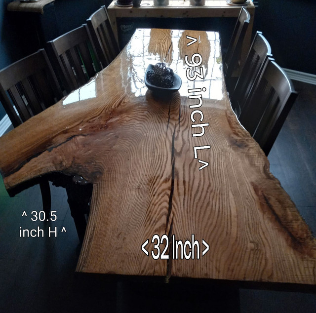 Live edge Oak dinning table & chairs in Dining Tables & Sets in Oakville / Halton Region