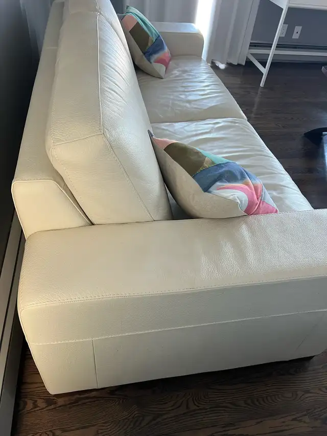 2 Sofas - White Italian Leather in Couches & Futons in Charlottetown - Image 4