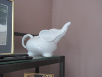 elephant tea pot white