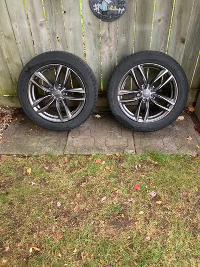 Selling a set of 18 inch rims 5 x 114.3 bolt pattern Offset 41 to 45 With 245/50 R18 winter tires on...
