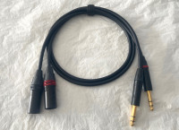 [PAIR NEW] Mogami Gold Hi-Fi 3' Ft. Cables w/Neutrik TRS to XLRm