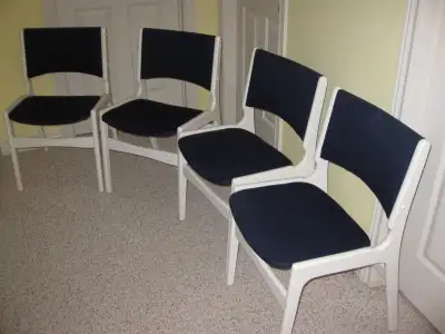 WHITE /NAVY TEAK CHAIRS, View more