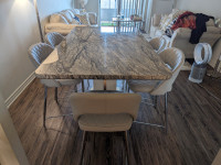 MODERN MARBLE DINING SET 6 CHAIRS