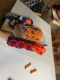 Nerf toys 4 pieces and  128 (orange and blue )