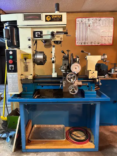Metal Lathe & Mill  – Craftex B2229 on stand +Rotary Table+, View more