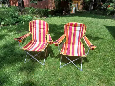 Two Beach / Lawn Folding Chairs. Both for $25, View more