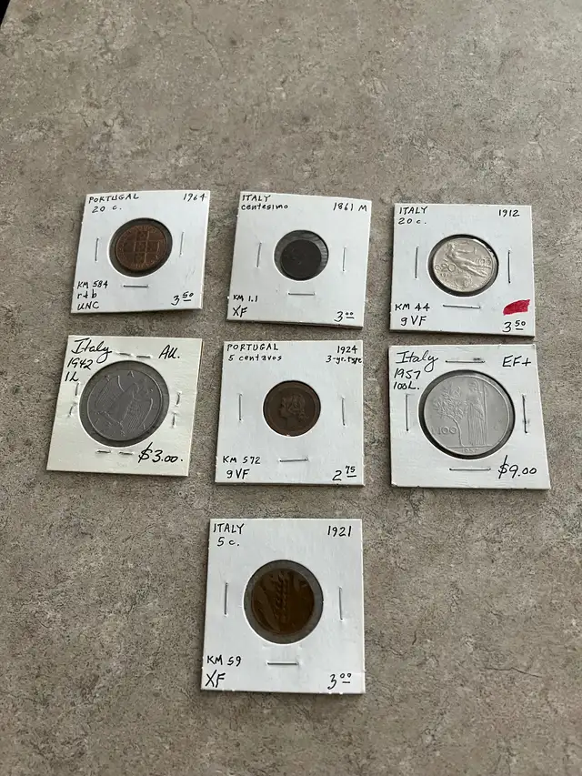Miscellaneous Portugal/Italy Vintage Coins (15), $50 in Arts & Collectibles in Strathcona County - Image 3