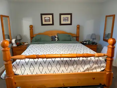King size pine bedroom set, View more