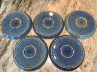 Denby 5 blue dinner plates 