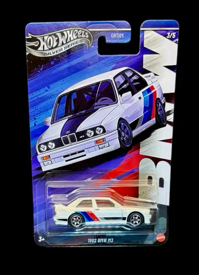 Hotwheels silver series 1992 BMW M3 3/5 in series The photographs depict the overall condition in
