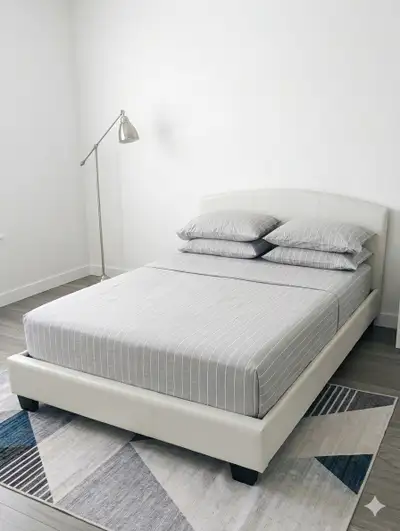 Used White Bed with Mattress Full/Double Size, View more