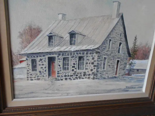 TABLEAU-PEINTURE-TOILE-OIL PAINTING-VINTAGE-THOMAS KEENAN in Arts & Collectibles in City of Montréal - Image 4