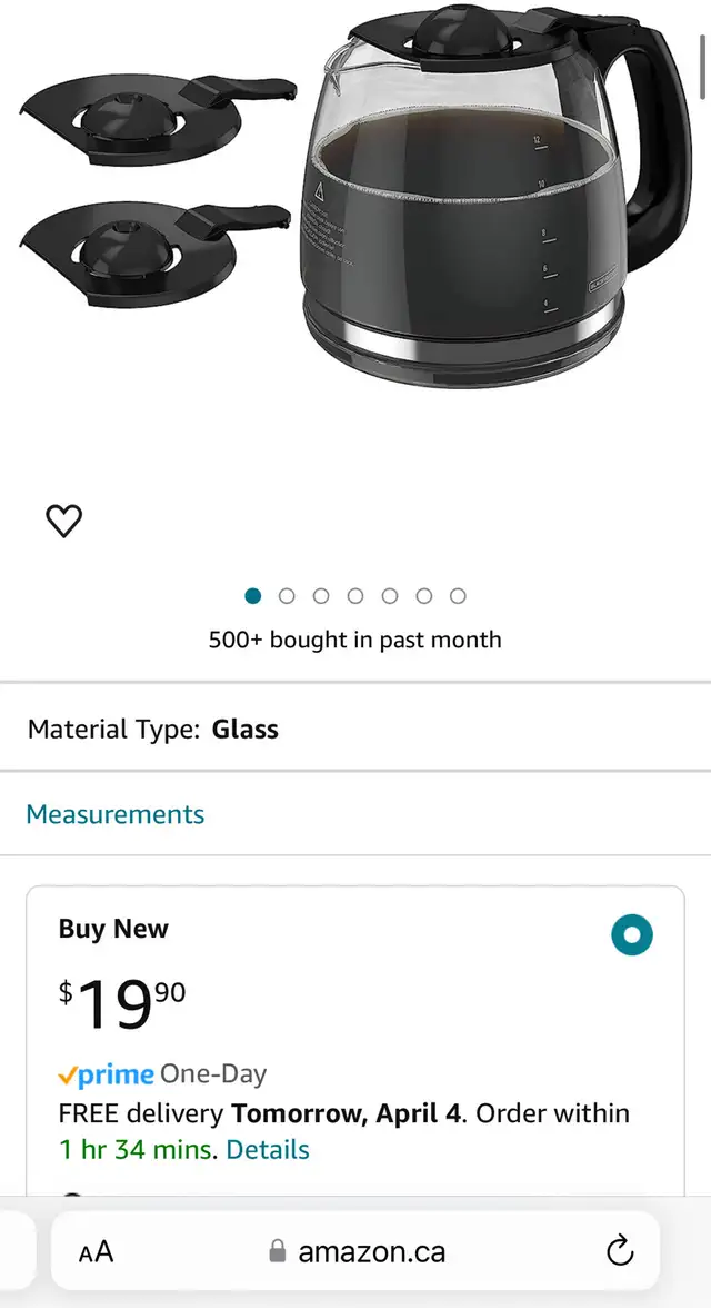 BLACK+DECKER GC3100B 12-Cup Replacement Carafe, Black in Coffee Makers in London - Image 4