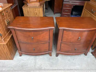 Free delivery used Pair of Wooden Nightstands, View more