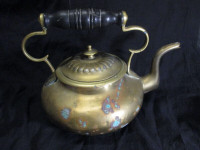 Vintage Copper Kettle with Wooden Handle