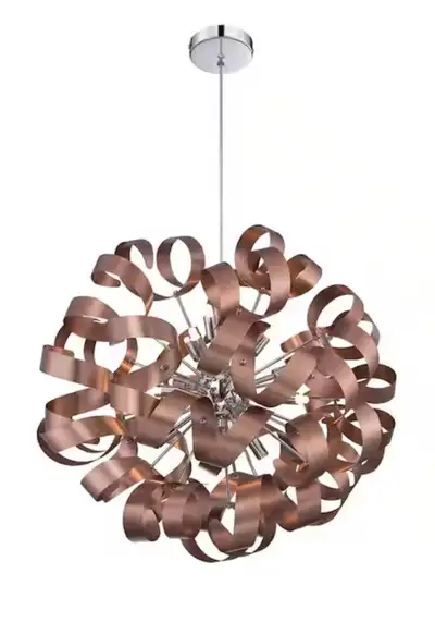 Copper ribbon pendant light, View more