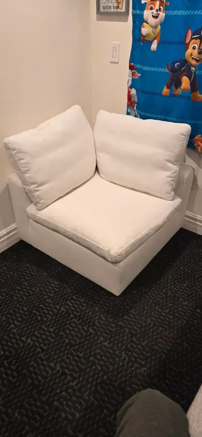 White Modular Corner Sectional Sofa Piece, View more