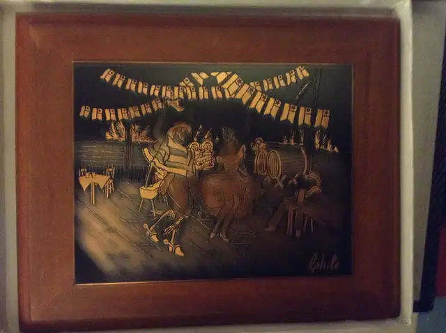 Copper Art in Wood Frame in Arts & Collectibles in Vancouver - Image 2
