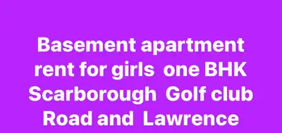 Basement apartment private room rent for Girls