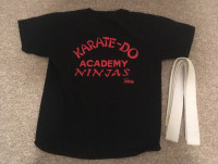Kids Karate Do Academy T-shirt & Belt sz S