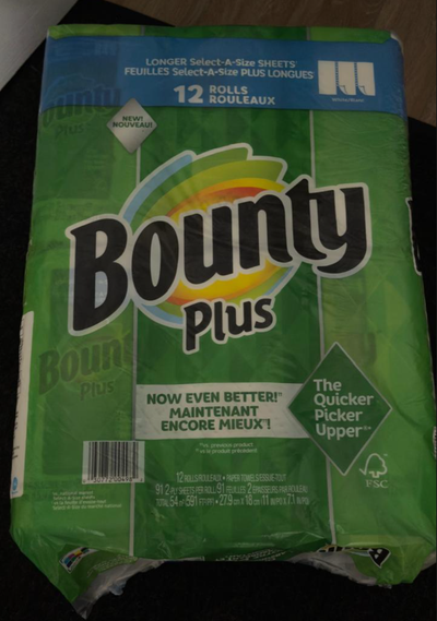 Bounty Plus Paper Towel, 12 x 91 Sheets, View more