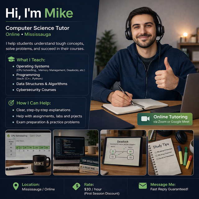  Computer Science Tutor – OS, Programming & More (Mississauga)414906424839393280