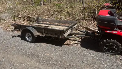 Newer tires. Hitch receiver and jack all functional. Trailer is rusted through on side sway bars. Sa...