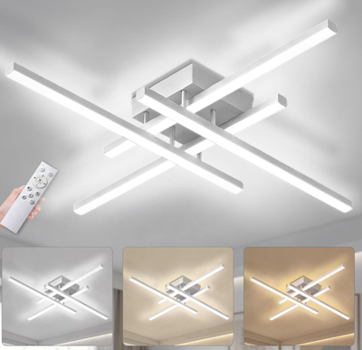 4‑Light LED Ceiling Light Fixture with Remote New in Box, View more