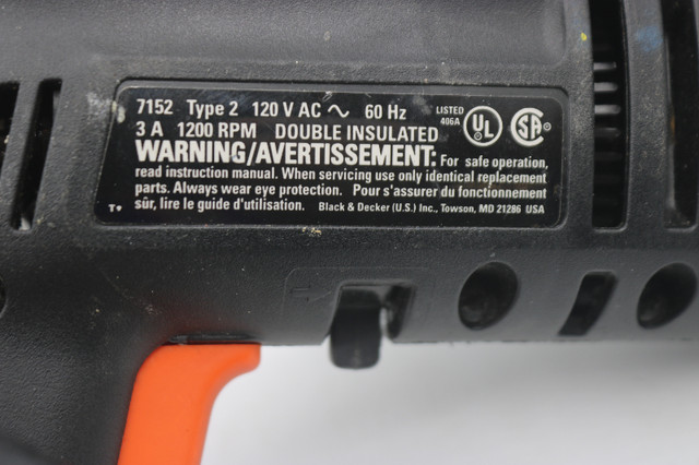 Black & Decker 3a 1200 RPM 7152 Double Insulated Corded Drill (# in Power Tools in City of Halifax - Image 4