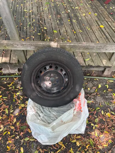Selling used set of 4 tires on rims. They were used on a Toyota Corolla. Asking $100 for all 4.