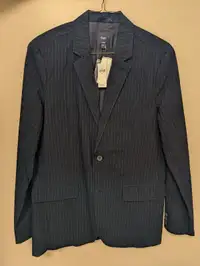 BRAND NEW - Gap Navy Blue Striped Blazer, Men's Suit- Medium