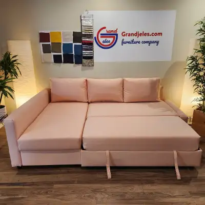 CANAPÉ-LIT ROSE REMIS À NEUF+LIVRAISON GRATUITE, View more