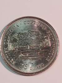 Canada 1867 1992 Quarter BRITISH COLUMBIA Canadian 25 cent coins
