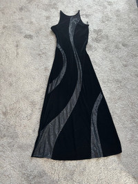 Black velvet and sequence grad dress