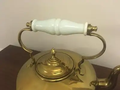 This kettle or teapot is in great shape, it does have a few dings but that would be normal consideri...