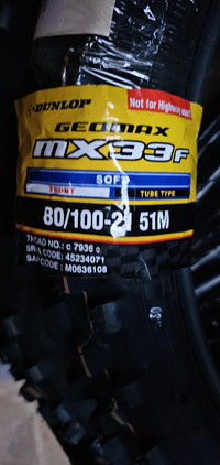 Dunlop Geomax MX33F Front Tire 80/100-21 for Dirt bike