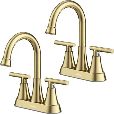 Bathroom Faucets for Sink 3 Hole, Hurran 4 inch Brushed Gold Bat, View more