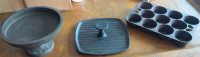 3 Pieces of Cast-Iron Cookware, BBQ, Campfire, Etc. See Pictures