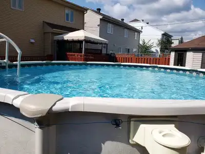 For sale, 18' x 52" resin above ground swimming pool in good shape and can be used with salt or chlo...