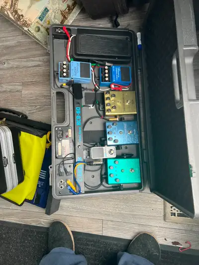 assorted pedals and pedal boards, View more