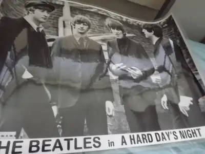BEATLES HARD DAYS NIGHT BW POSTER LAMINATED- SHRINK WRAPPED, View more