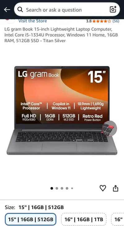 LG Gram Book 15-inch  Laptop , View more