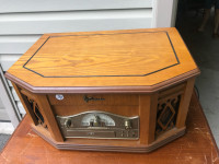 Vintage record player and radio 