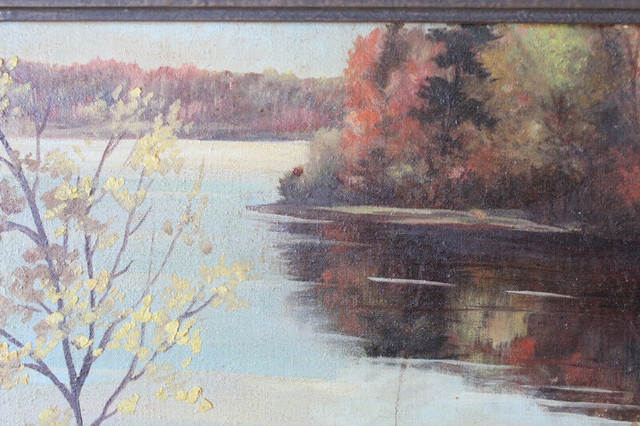 Old River Scene Painting in Arts & Collectibles in London - Image 3