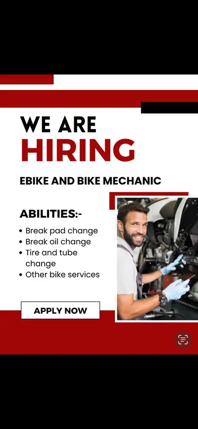 Bike and E-Bike Mechanic Wanted We are looking for an experienced and hardworking mechanic to join o...